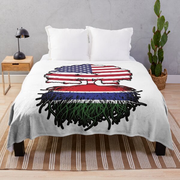 Item preview, Gambia Gambian American USA Tree Roots Flag designed and sold by FlagX.