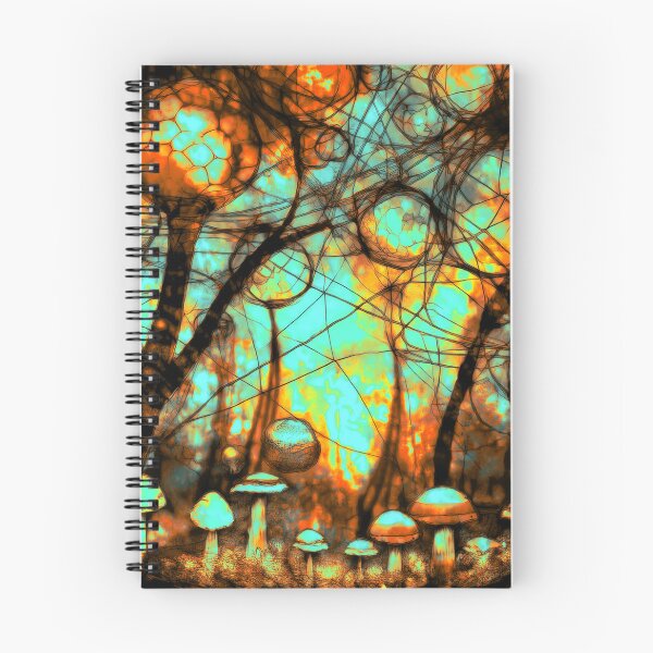 Item preview, Psychedelic, magical forest and colorful, inky mushrooms.6 designed and sold by My-fake-places.
