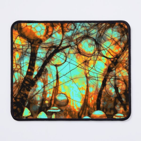 Item preview, Psychedelic, magical forest and colorful, inky mushrooms.6 designed and sold by My-fake-places.