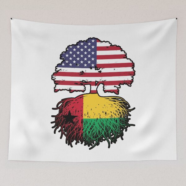 Item preview, Guinea-Bissau Bissau-Guinean American USA Tree Roots Flag designed and sold by FlagX.