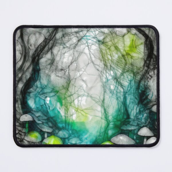Item preview, Psychedelic, magical forest and colorful, inky mushrooms.7 designed and sold by My-fake-places.