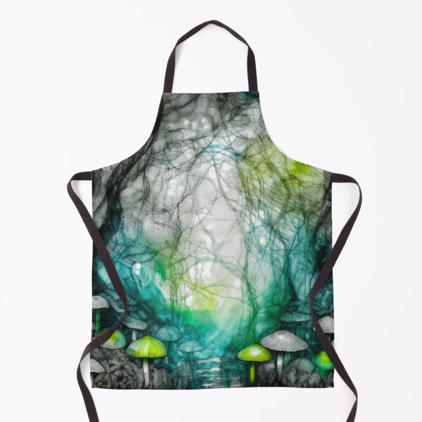 Item preview, Psychedelic, magical forest and colorful, inky mushrooms.7 designed and sold by My-fake-places.