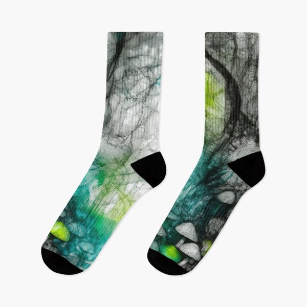 Item preview, Psychedelic, magical forest and colorful, inky mushrooms.7 designed and sold by My-fake-places.