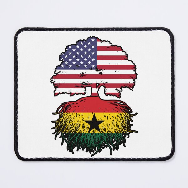 Item preview, Ghana Ghanaian American USA Tree Roots Flag designed and sold by FlagX.
