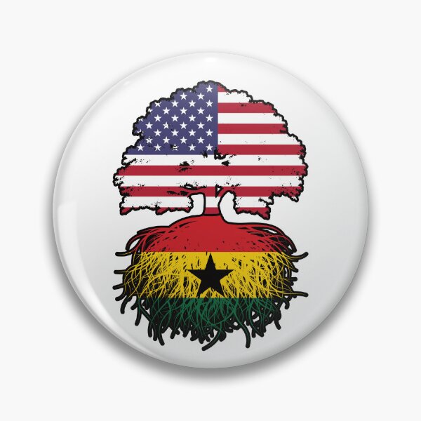 Item preview, Ghana Ghanaian American USA Tree Roots Flag designed and sold by FlagX.