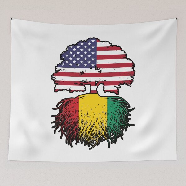 Item preview, Guinea Guinean American USA Tree Roots Flag designed and sold by FlagX.