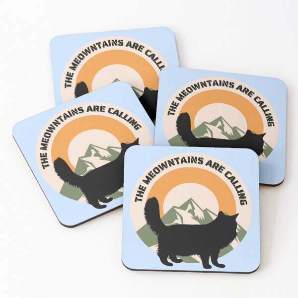 Item preview, The meowntains are calling retro circle cat meowntaineer designed and sold by Cat-Adventures.