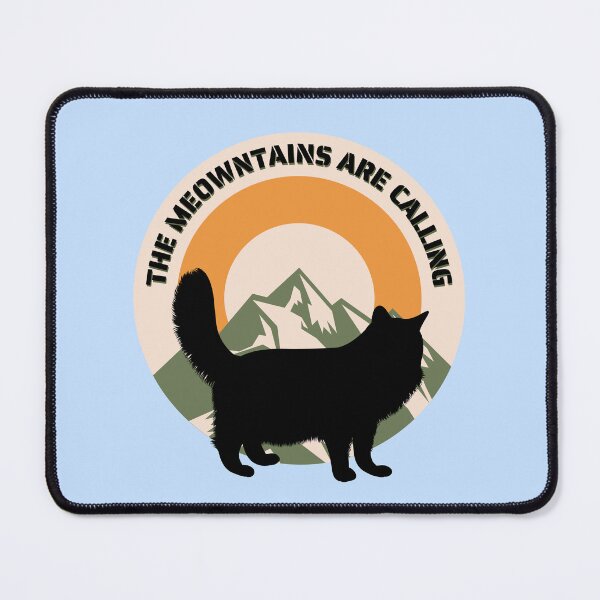 Item preview, The meowntains are calling retro circle cat meowntaineer designed and sold by Cat-Adventures.