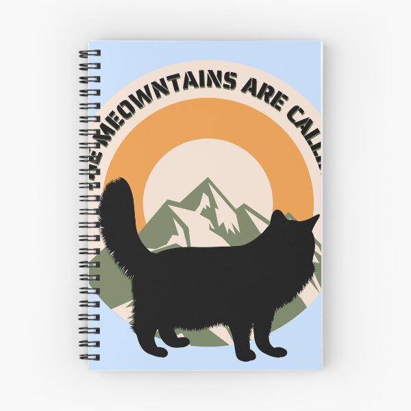 Item preview, The meowntains are calling retro circle cat meowntaineer designed and sold by Cat-Adventures.
