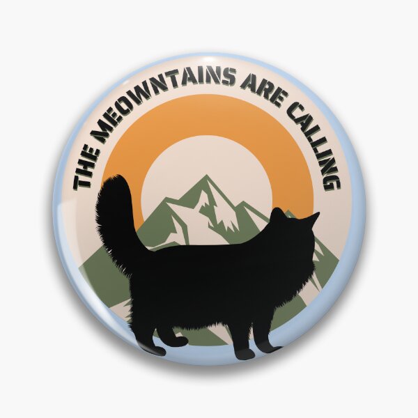 Item preview, The meowntains are calling retro circle cat meowntaineer designed and sold by Cat-Adventures.