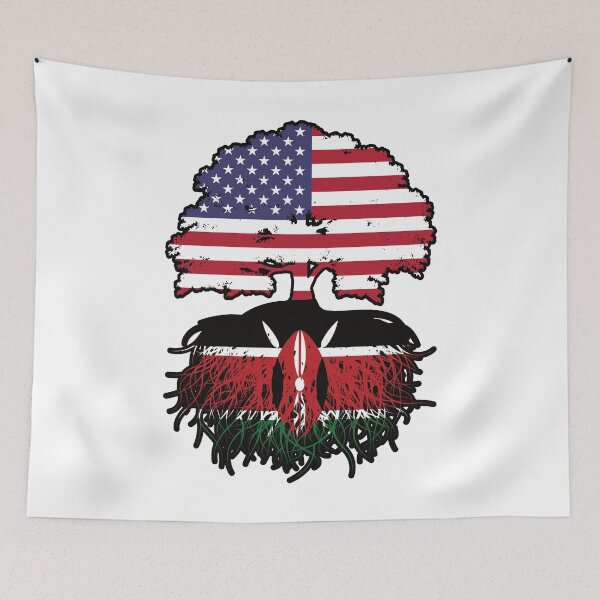 Item preview, Kenya Kenyan American USA Tree Roots Flag designed and sold by FlagX.