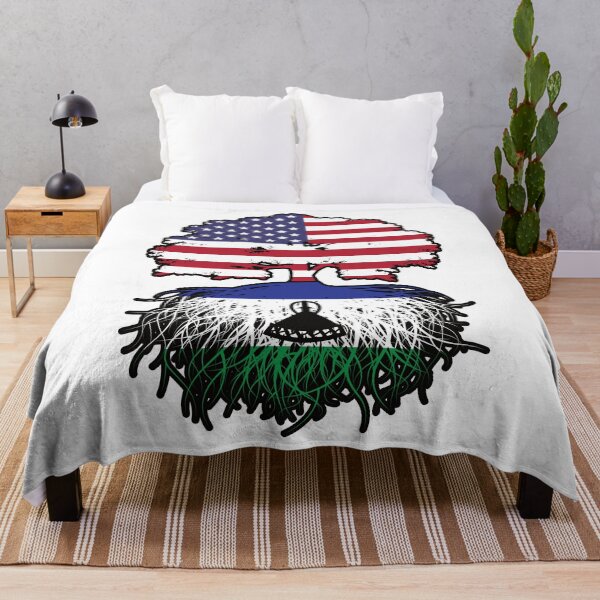 Item preview, Lesotho Basotho American USA Tree Roots Flag designed and sold by FlagX.