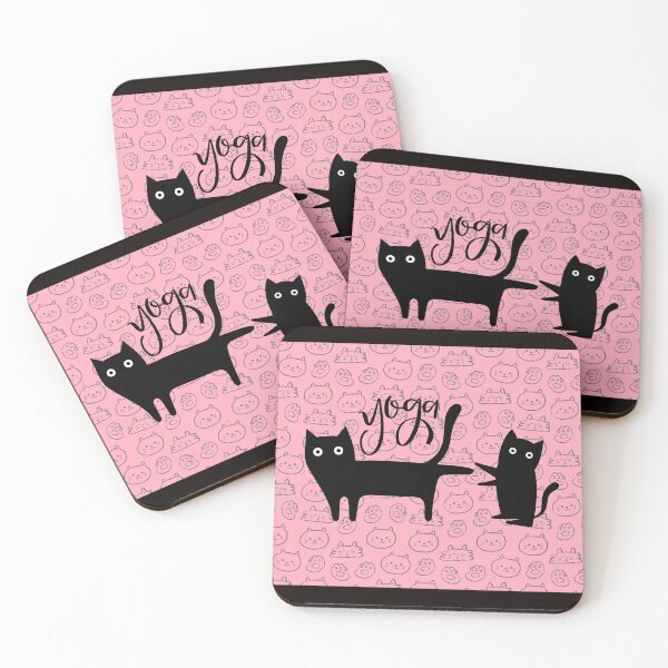 Item preview, Two black yoga cats designed and sold by BritishDelights.