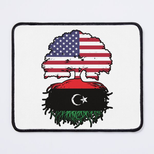 Item preview, Libya Libyan American USA Tree Roots Flag designed and sold by FlagX.