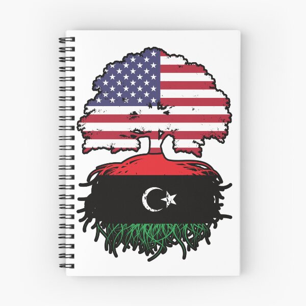 Artikelvorschau, Libyen Libysche Amerikaner USA Baumwurzeln Flagge entworfen und verkauft von FlagX.