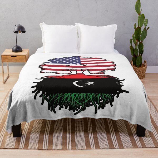 Item preview, Libya Libyan American USA Tree Roots Flag designed and sold by FlagX.