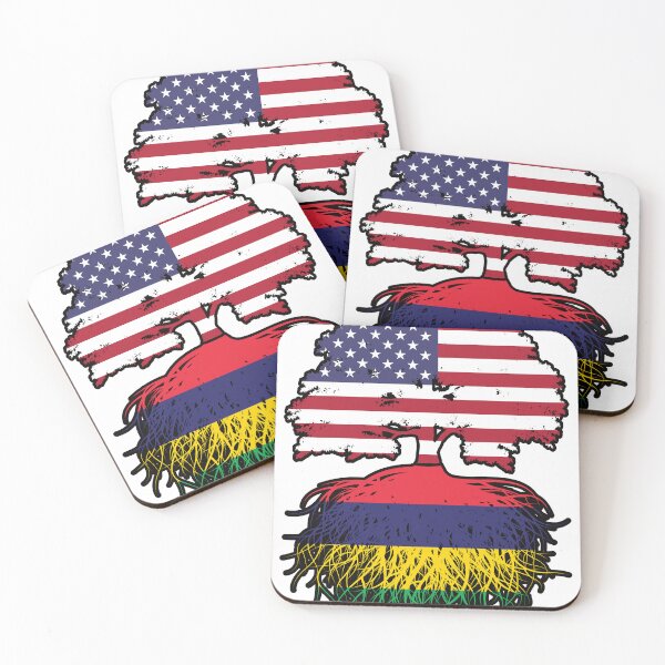 Item preview, Mauritius Mauritian American USA Tree Roots Flag designed and sold by FlagX.