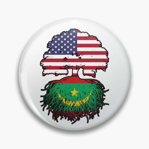 Item preview, Mauritania Mauritanian American USA Tree Roots Flag designed and sold by FlagX.