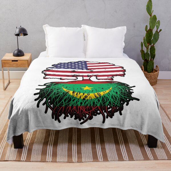 Item preview, Mauritania Mauritanian American USA Tree Roots Flag designed and sold by FlagX.