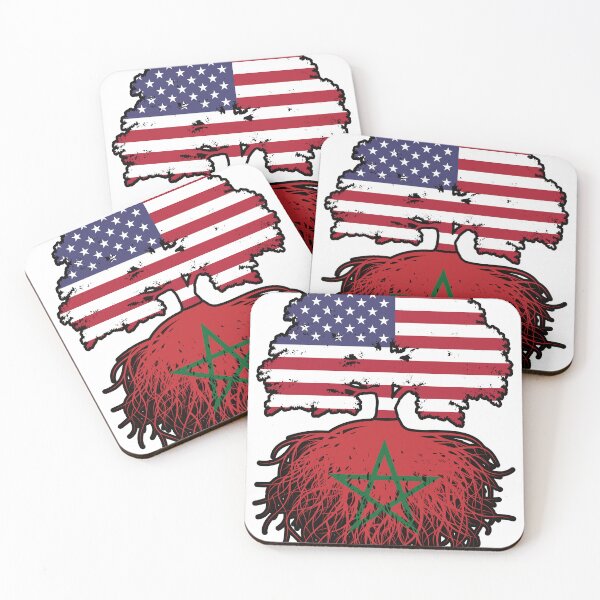 Item preview, Morocco Moroccan American USA Tree Roots Flag designed and sold by FlagX.