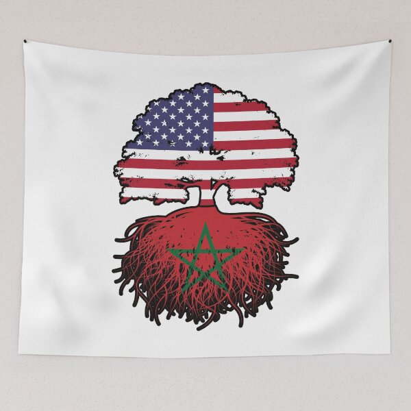 Item preview, Morocco Moroccan American USA Tree Roots Flag designed and sold by FlagX.