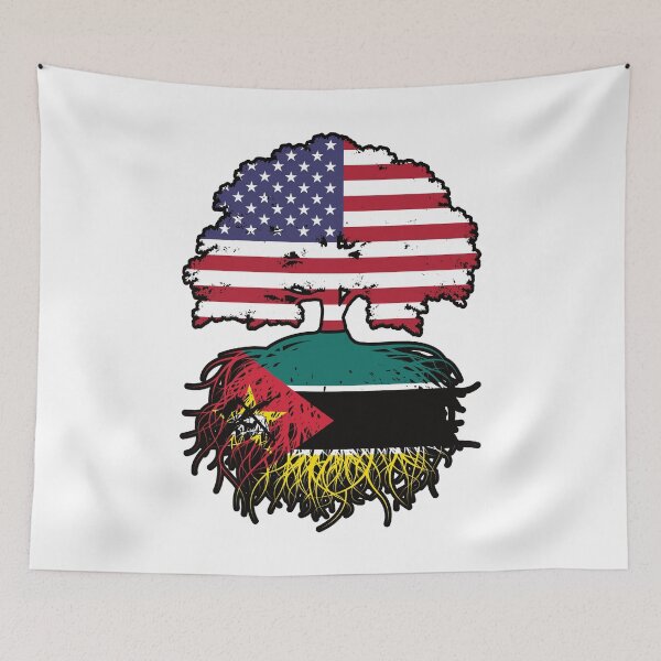 Item preview, Mozambique Mozambican American USA Tree Roots Flag designed and sold by FlagX.