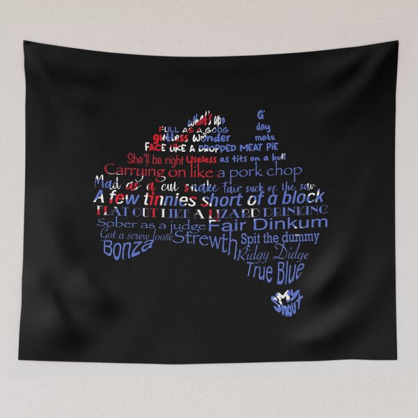 Item preview, Aussie Slang, Funny Australian sayings, Australia Flag Design designed and sold by lozsart.