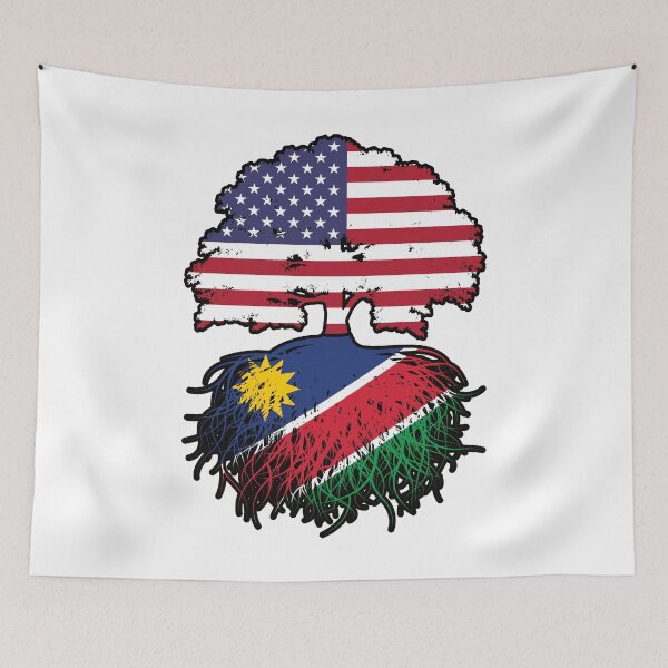 Item preview, Namibia Namibian American USA Tree Roots Flag designed and sold by FlagX.