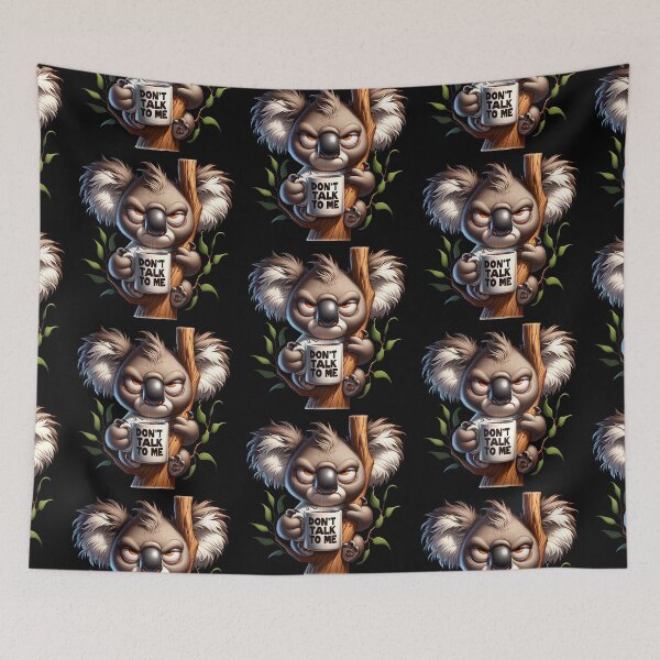 Item preview, Grumpy Koala Bear Drinking Coffee designed and sold by Redblackman.
