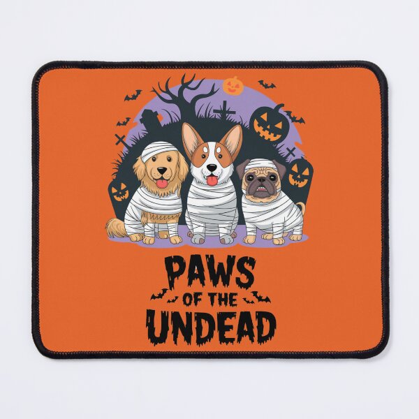 Item preview, Funny Halloween Pun Paws of the Undead: Halloween Dog Mummy T-Shirt designed and sold by piketo.