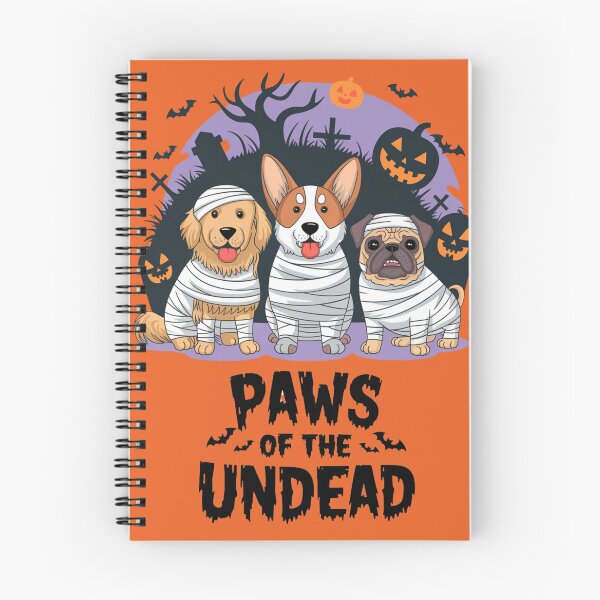 Item preview, Funny Halloween Pun Paws of the Undead: Halloween Dog Mummy T-Shirt designed and sold by piketo.