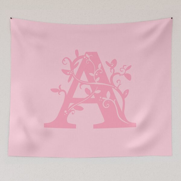 Item preview, Pink Capital Letter A With Vines V2 designed and sold by Victoria Lehnard.