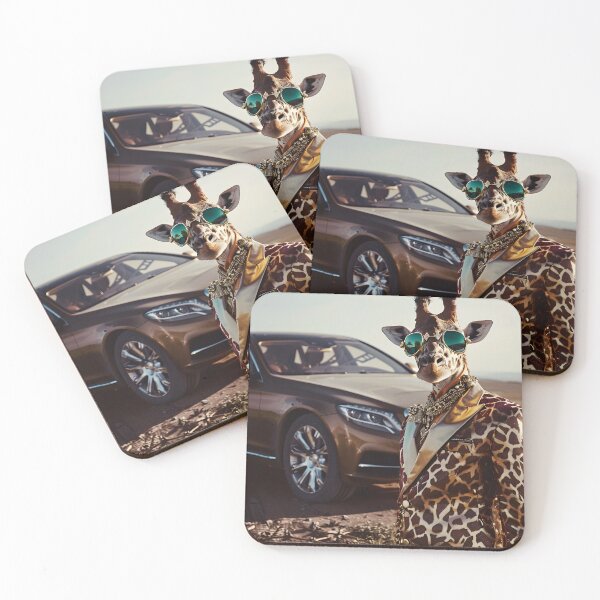 Item preview, Glamorous Giraffe and Car- Stylish Animal with Sunglasses and Wealthy Look designed and sold by Artificial Craft.