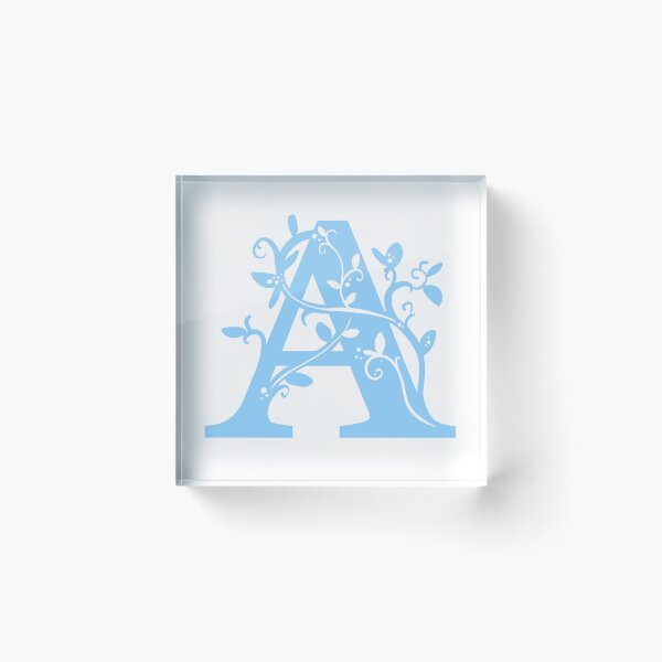 Item preview, Blue Capital Letter A With Vines designed and sold by Victoria Lehnard.