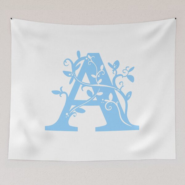 Item preview, Blue Capital Letter A With Vines designed and sold by Victoria Lehnard.