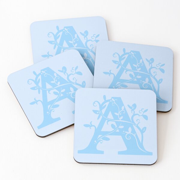 Item preview, Blue Capital Letter A With Vines V2 designed and sold by Victoria Lehnard.