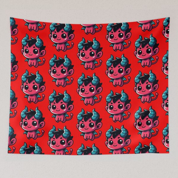 Item preview, Playful Red Devil - Cartoon, Character, Red, Kawaii designed and sold by Nostalgia Busters.