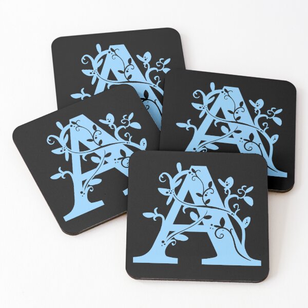 Item preview, Blue Capital Letter A With Vines V3 designed and sold by Victoria Lehnard.