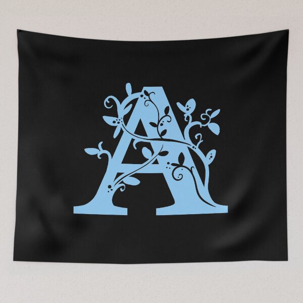 Item preview, Blue Capital Letter A With Vines V3 designed and sold by Victoria Lehnard.