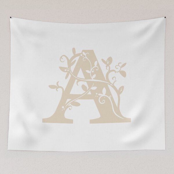Item preview, Beige Capital Letter A With Vines designed and sold by Victoria Lehnard.