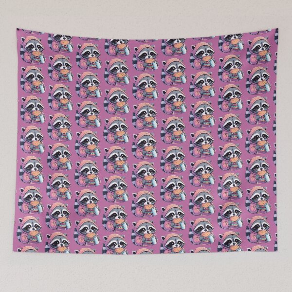 Item preview, Raccoon eating fast food designed and sold by Nostalgia Busters.
