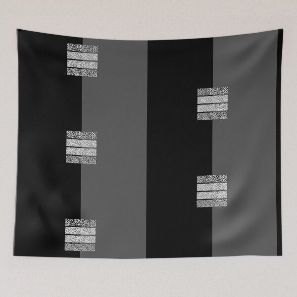 Item preview, Black and white applique with leopard print on a black and gray background designed and sold by fuzzyfox.