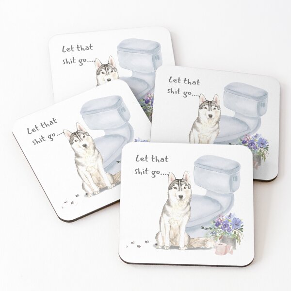 Item preview, Siberian Husky on Toilet Art  designed and sold by beastieboutique.