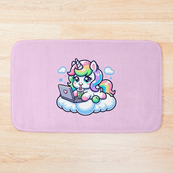 Item preview, Kawaii Gaming rainbow Unicorn drinking boba Sticker and more designed and sold by CRandRRstickers.