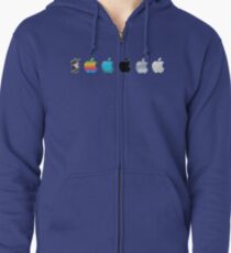 Apple Logo Evolution History Zipped Hoodie