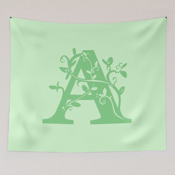 Item preview, Green Capital Letter A With Vines V2 designed and sold by Victoria Lehnard.