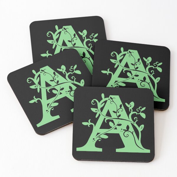 Item preview, Green Capital Letter A With Vines V3 designed and sold by Victoria Lehnard.