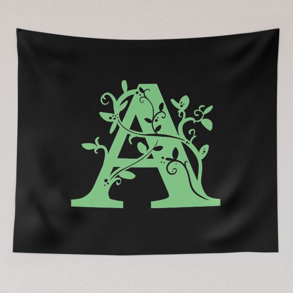 Item preview, Green Capital Letter A With Vines V3 designed and sold by Victoria Lehnard.