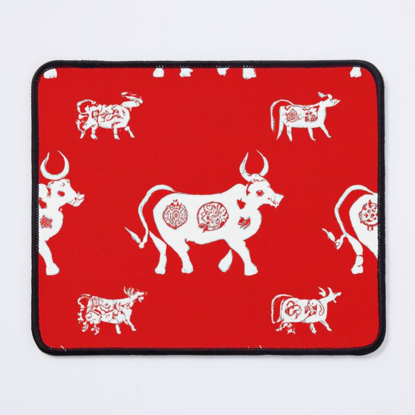 Item preview, Traditional Thai Cow Pattern on Red Background designed and sold by MrDRK1536.