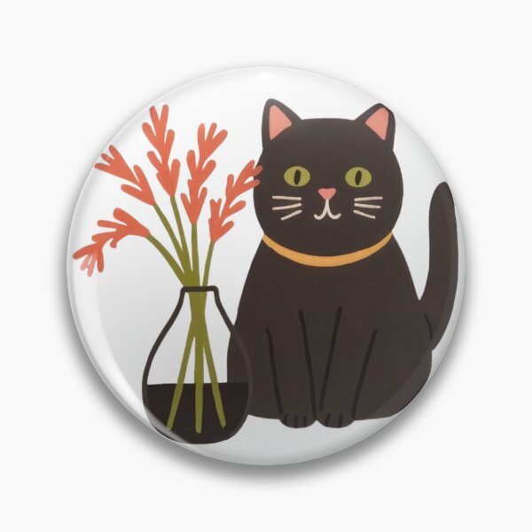 Item preview, Cute funny chubby kitty guards a gladiolus in a glass vase. designed and sold by SaraSumi.